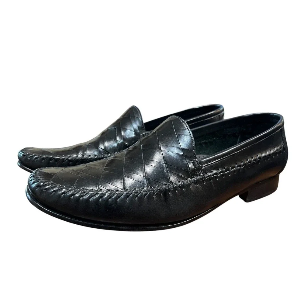 Giorgio Brutini Le Glove Men's Black Leather Loafers  Size 10.5  Office Church